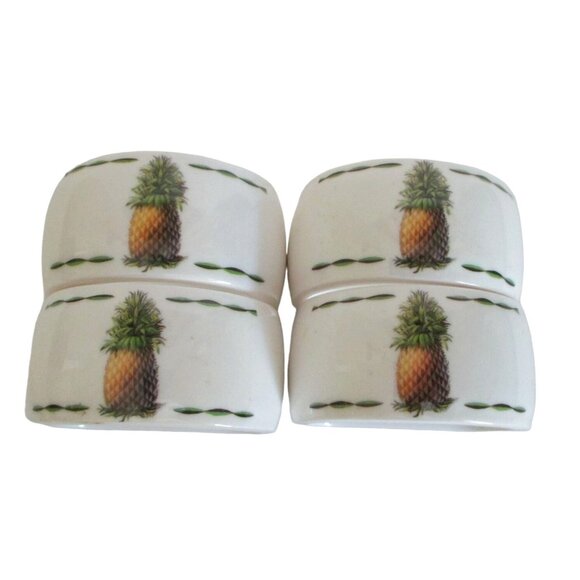 4 Vinage Pineapple Napkin Rings Holders - Dining Tableware Accessories - Pineapp - Picture 2 of 5